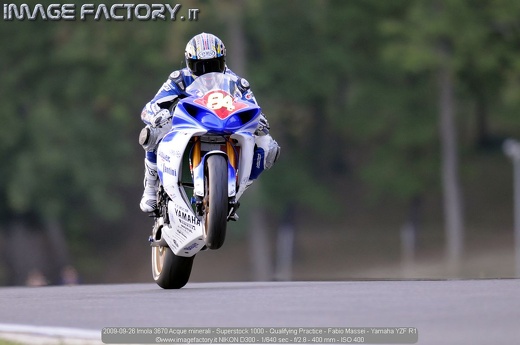 2009-09-26 Imola 3670 Acque minerali - Superstock 1000 - Qualifying Practice - Fabio Massei - Yamaha YZF R1